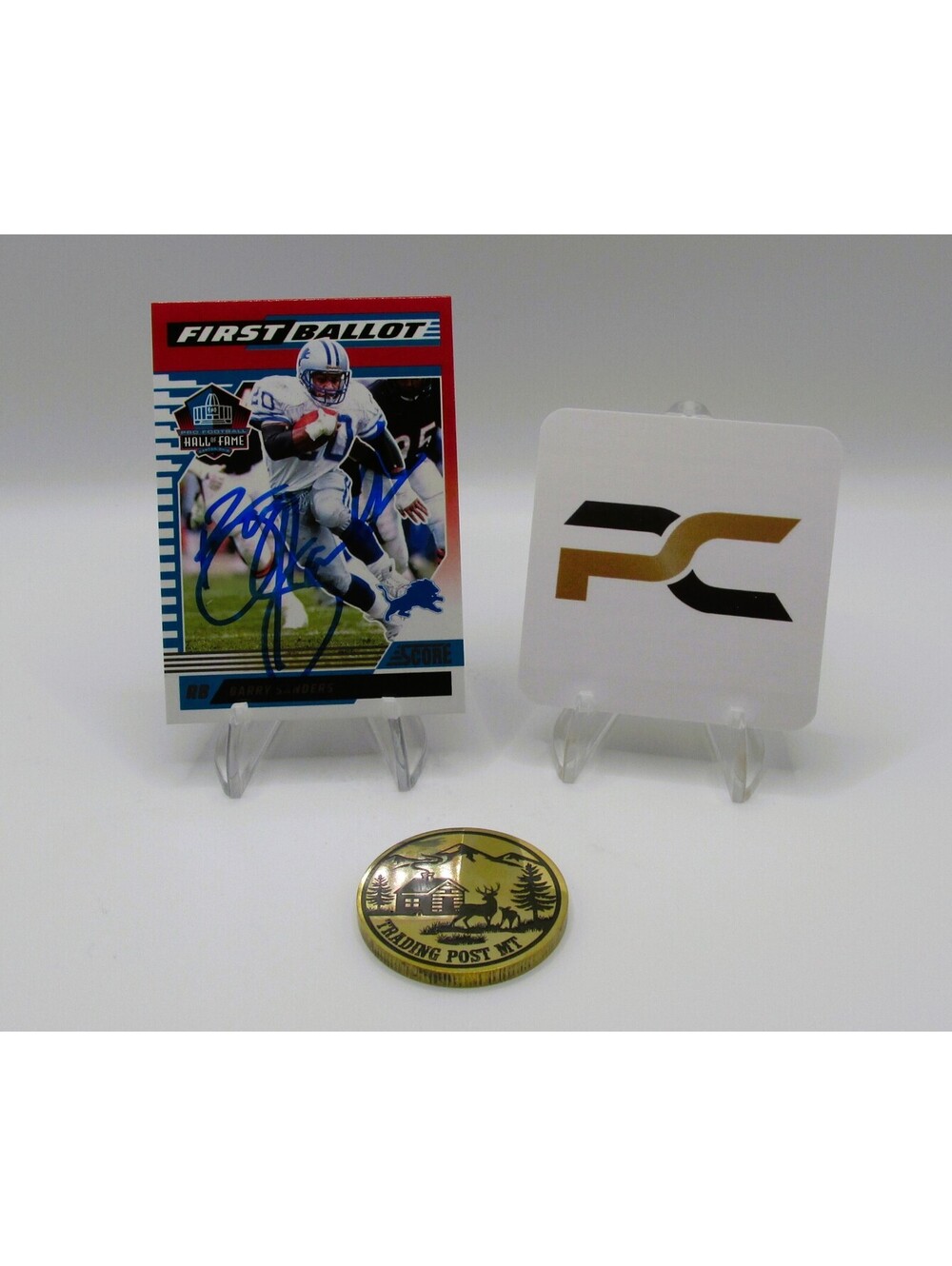 Barry Sanders Signed Card With COA (PC484889) (Lions)